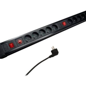 Maclean mce10 Stikdåse 10-stik Sort 1.5m