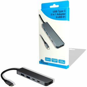 Argus H-469-01 Hub 5 porte USB-C