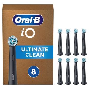 Oral-B iO Ultimate Clean Børstehoveder Sort, 8 stk.