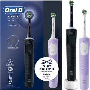 Oral-B Vitality Pro D103 Duo Elektrisk tandbørste Sort/Violet
