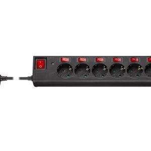 goobay Stikdåse 6-stik 16A Sort 1.5m