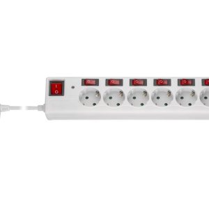 goobay Stikdåse 6-stik 16A Hvid 1.5m