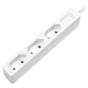 LogiLink Stikdåse 3-stik 7.5A Hvid 1.5m