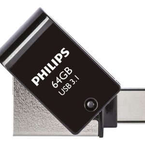 Philips FM64DC152B 64GB USB 3.1 / USB-C USB stick Sort Sølv