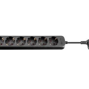 goobay Stikdåse 6-stik 16A Sort 5m
